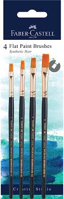 FABER CASTELL SET OF FLAT BRUSHES (1,2,4,6) – SYNTHETIC