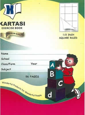 A5 96 PAGES HALF INCH SQUARE RULED KARTASI