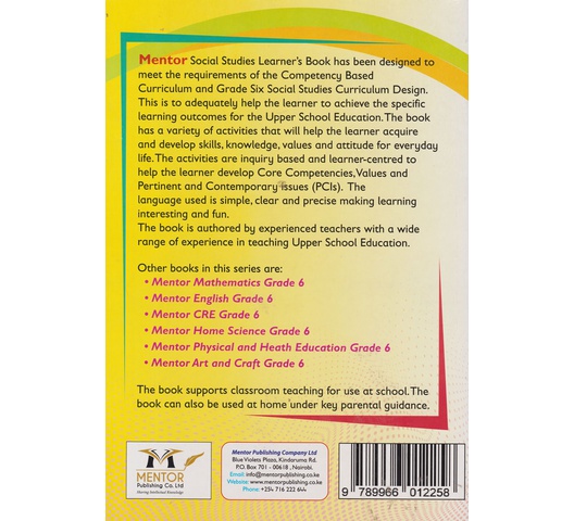 MENTOR SOCIAL STUDIES GRADE 6