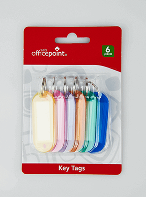KEY RING WITH NAME LABEL – 6PC SET